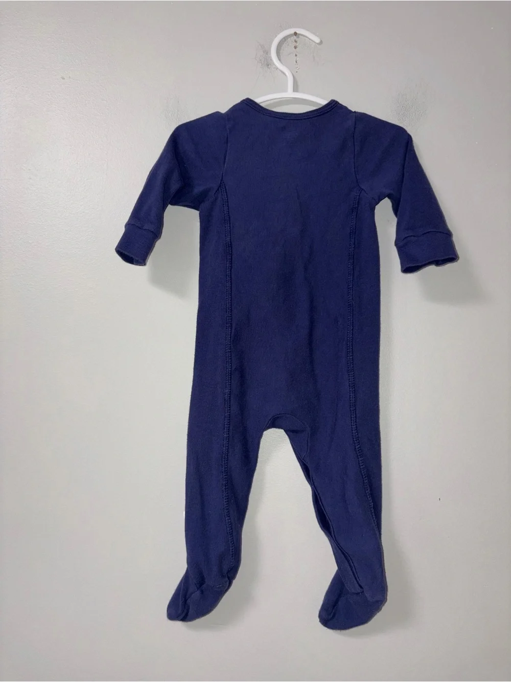Fruit of the Loom Navy Snap Footie Sleeper Boys 0-6M